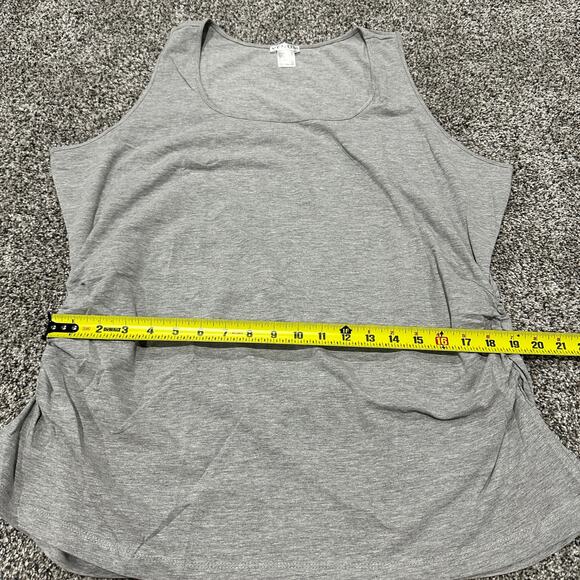 New with tags, VENUS Gray Square Neck Ruched Side Tank Top, Size 2X - Picture 5 of 10